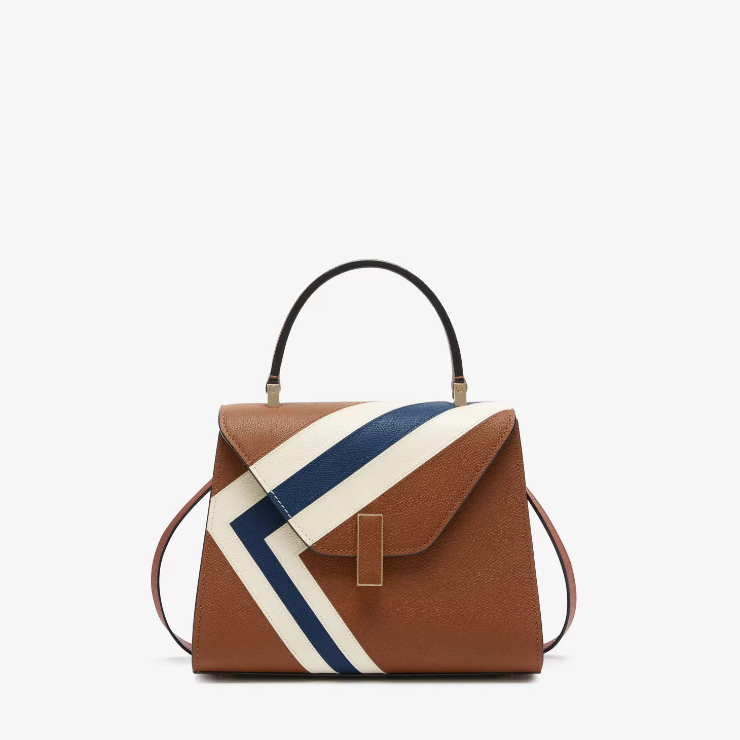 Iside Intarsia V-Stripes Top Handle Mini Bag | Valextra Fashion